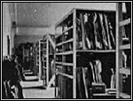 Picture of a rackroom containing missing artwork from World War II.